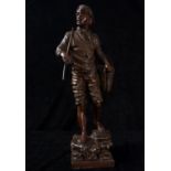 Bronze sculpture of a male figure, French school, 19th - 21st centuries