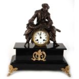 Table clock depicting "The Reading Lesson", 19th century