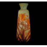 Large Art Nouveau Gallé vase in blown glass and polychrome vitreous paste, 1900s - 1920s