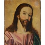 Jesus Salvator Mundi colonial, New Spanish oil on canvas, Mexico or Guatemala 17th century