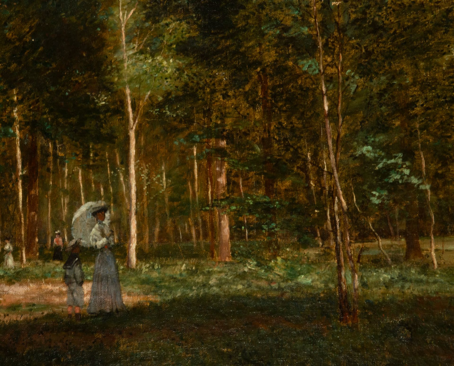 Jules Didier (signed), Landscape with a Lady, French School, 19th Century - Image 2 of 4