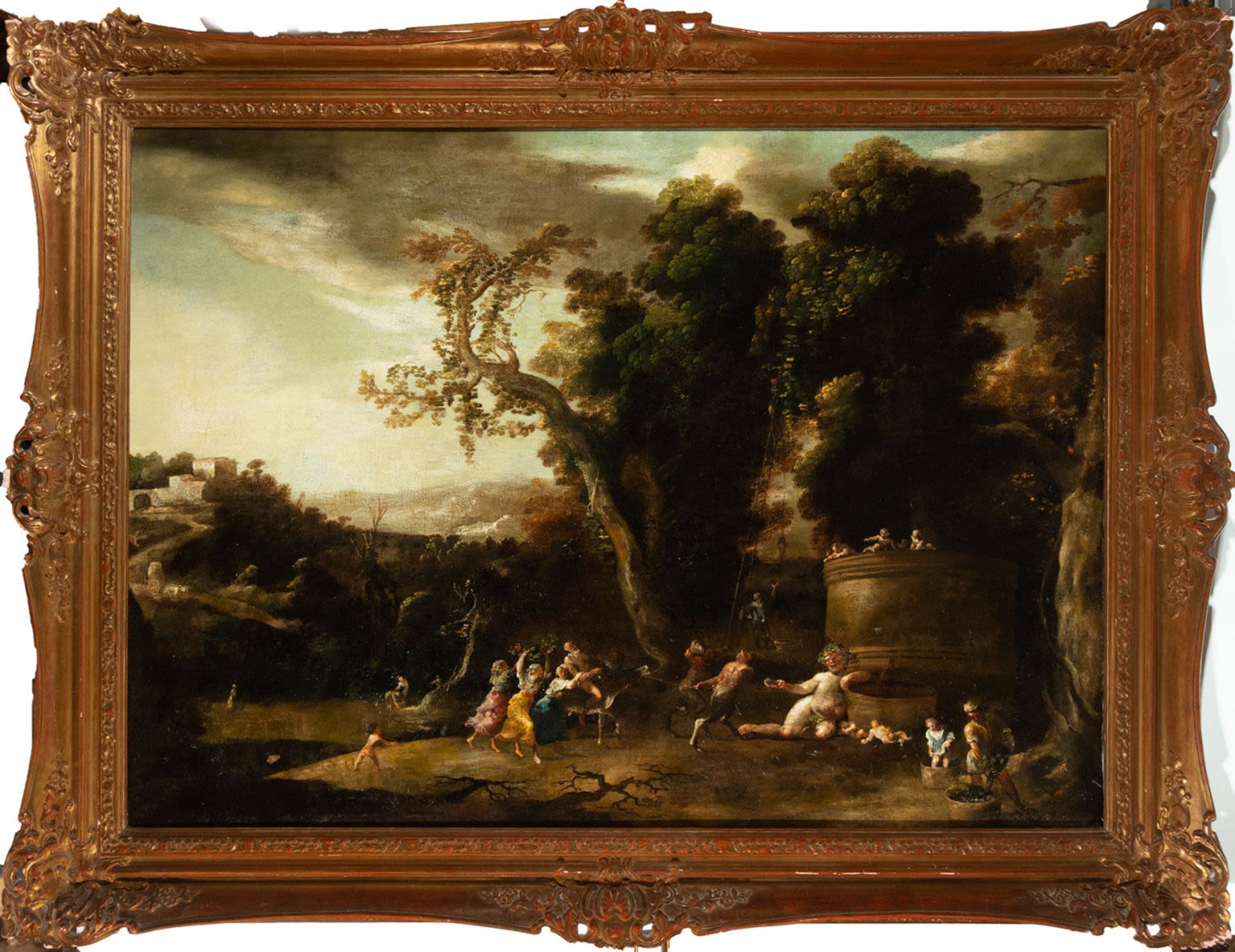 The Triumph of Bacchus, in the manner of David Teniers the Younger (Antwerp, 1610-1690), 17th centur