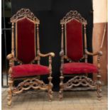 Pair of walnut armchairs from the 18th century.