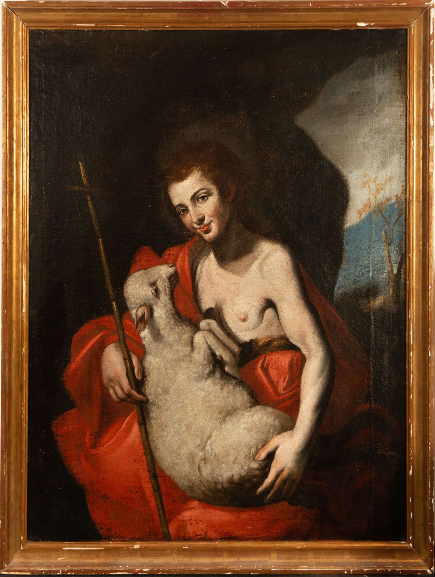 Saint John the Baptist, 17th century Italian school, following models by José de Ribera