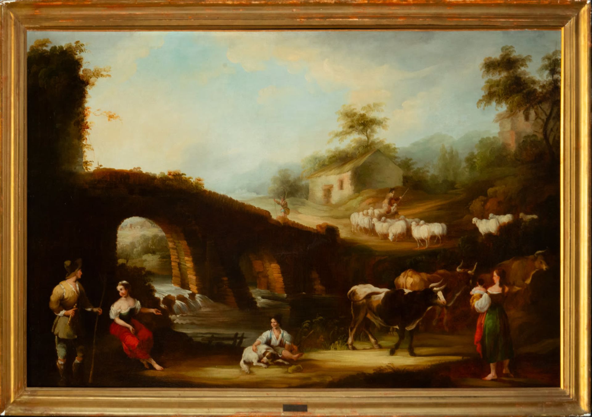 Andrés Cortés, signed, Pair of paintings of pastoral landscapes, Andalusian costumbrista school, 19t - Image 13 of 13