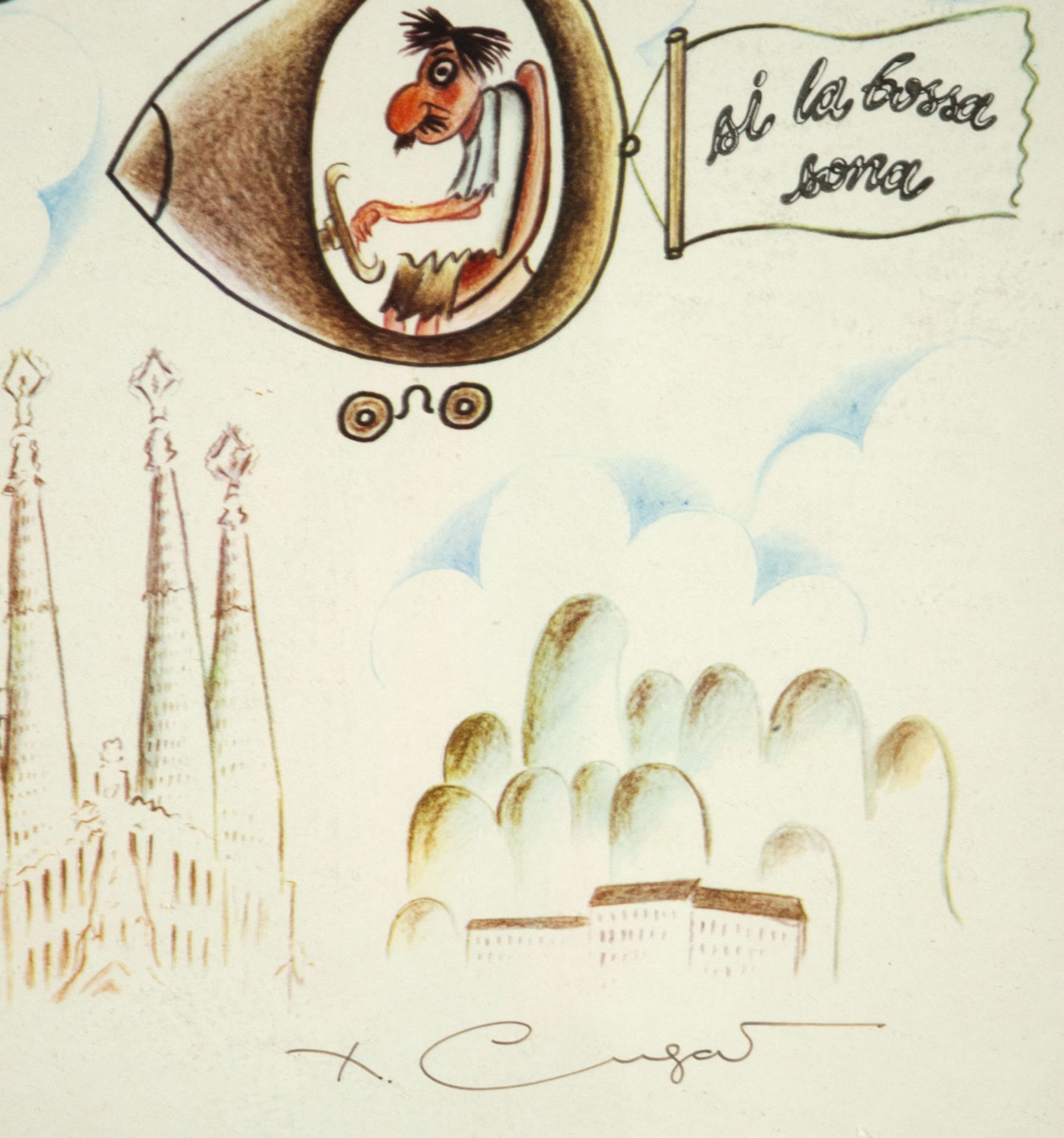 Drawing Xavier Cugat, "Barcelona is Bona", Xavier Cugat (Girona, 1901 - Barcelona, ​​1990) - Bild 6 aus 7