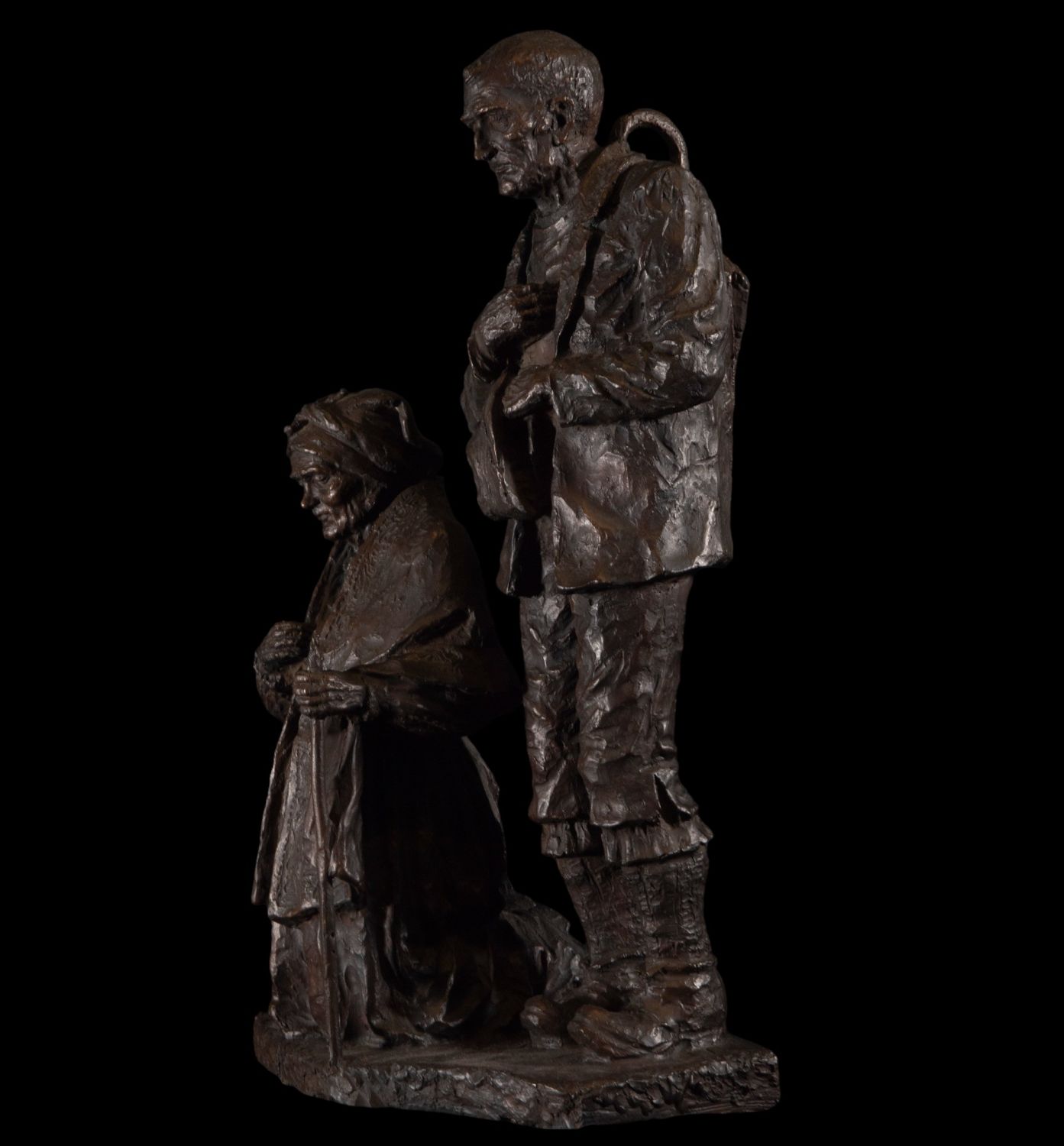 Couple of Elders in bronze, 19th - 20th centuries - Image 5 of 9