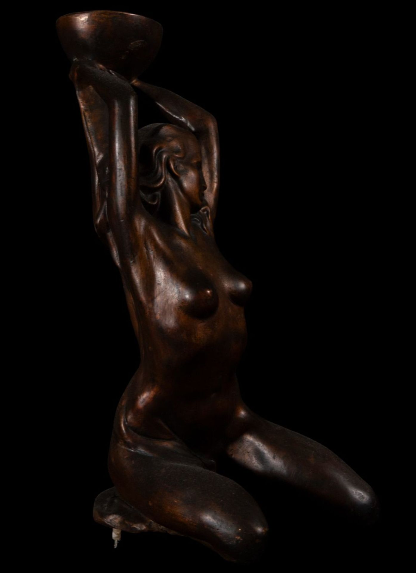 Art Nouveau Muse in patinated bronze from the early 20th century - Bild 4 aus 5