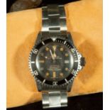 Rare Collector's Vintage Rolex "Double Red" Sea Dweller model 1665 in steel, 1970s