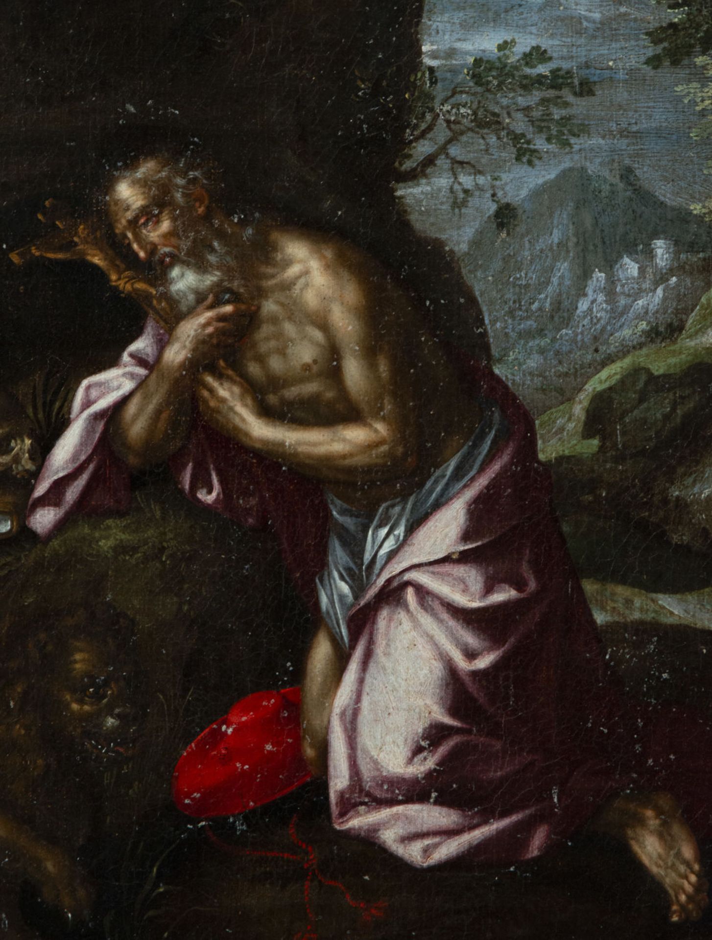 Saint Jerome in Prayer - Italo-Flemish School from the circle of Jan Soens, around 1590, 16th centur - Bild 2 aus 5