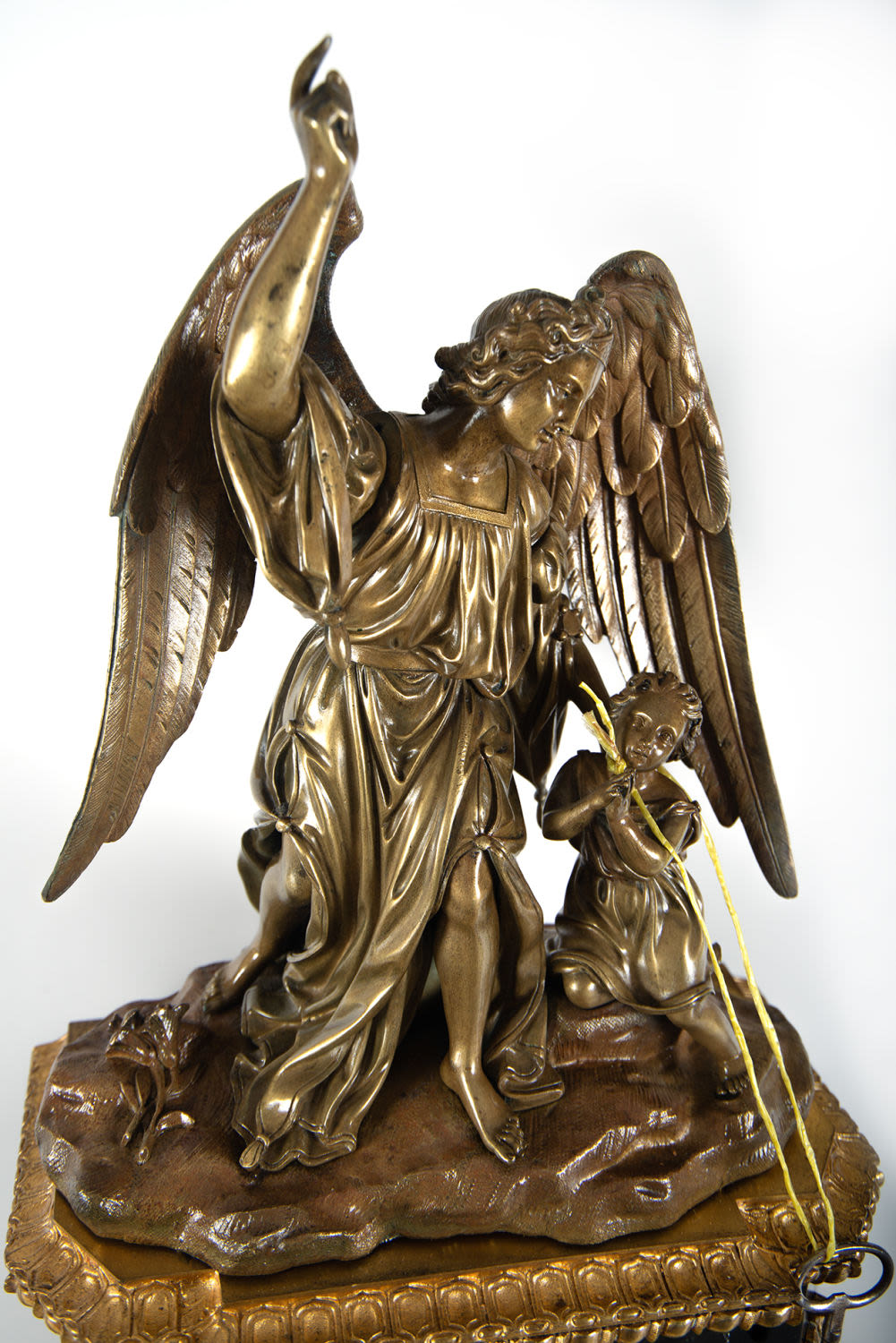 Napoleon III garniture depicting the Angel Gabriel with two candlesticks, second half of the 19th ce - Image 8 of 11