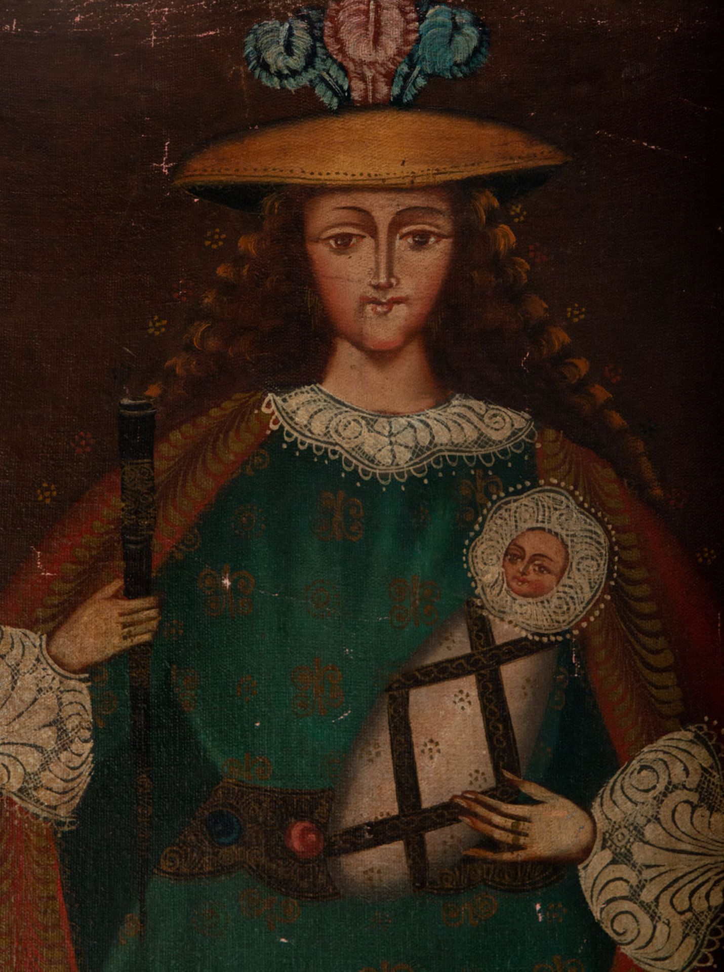 Divina Pastora with the Child, Cuzco colonial school, late 18th century - Image 2 of 5