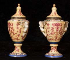 Pair of Fireplace Vases in German Meissen porcelain, late 19th century