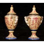 Pair of Fireplace Vases in German Meissen porcelain, late 19th century