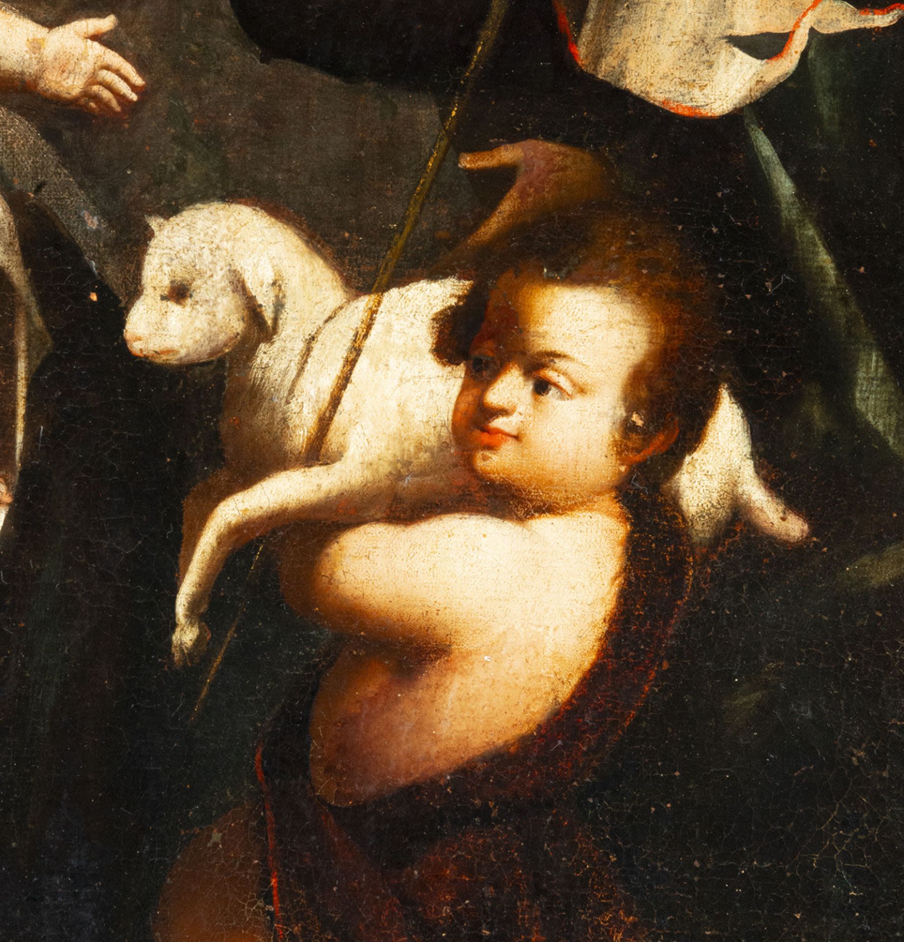 Saint Anne next to Mary with Saint John and the Enfant Jesus, Cuzco colonial school of the 18th cent - Bild 3 aus 5