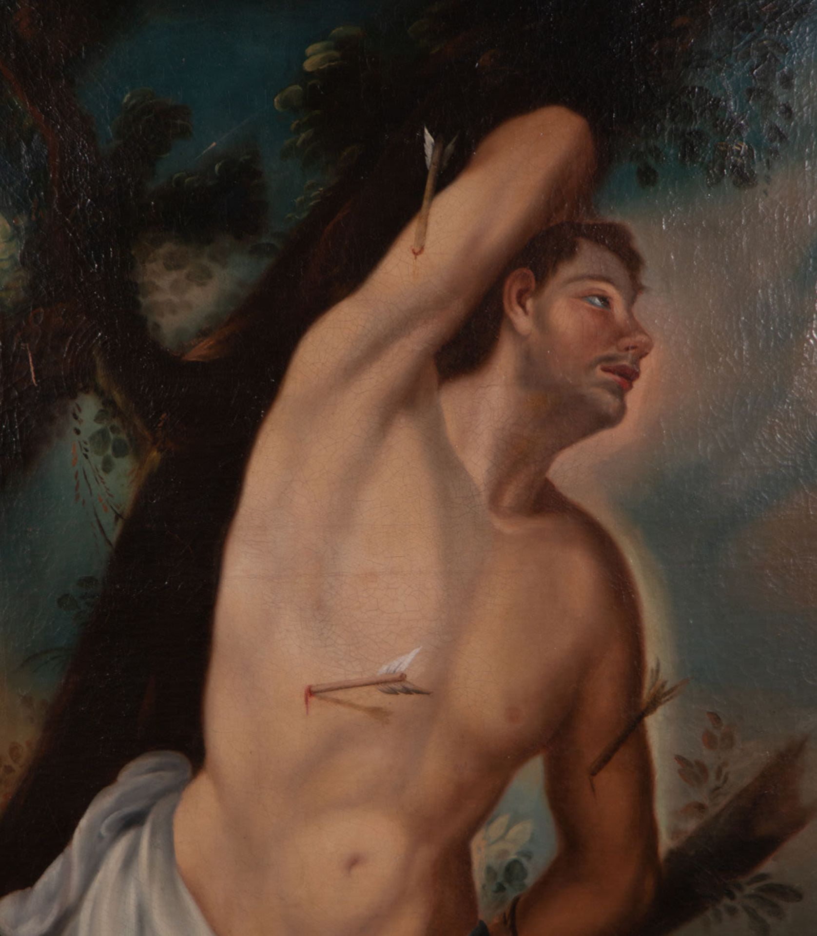 Saint Sebastian tied to the column, Italian school of the 17th century - Image 2 of 6