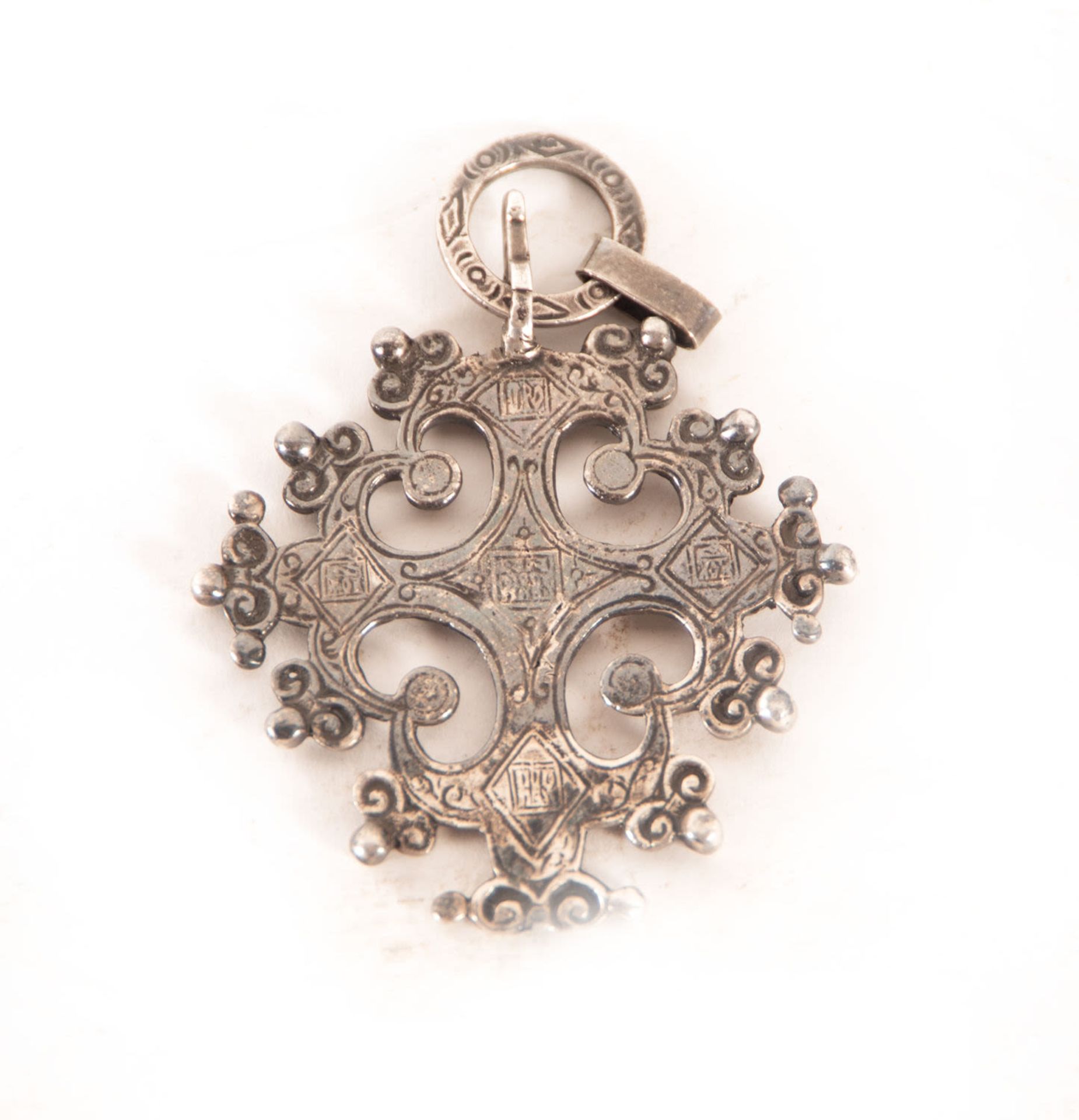 Plateresque style cross in solid silver, Castile, Salamanca or Madrid - Image 2 of 2