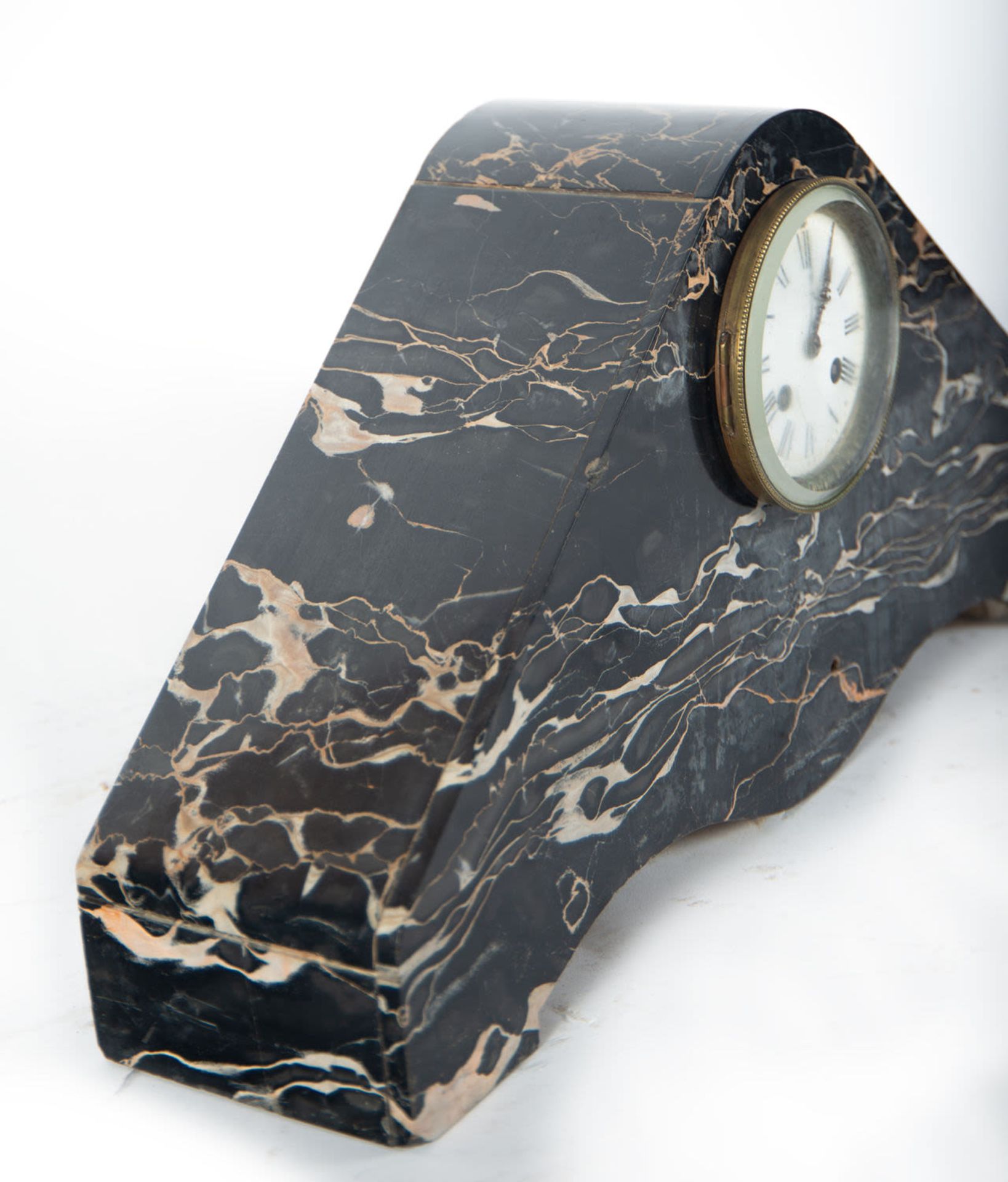 Art Deco Black Marble Mantel Clock, 1930s-1940s - Bild 2 aus 4