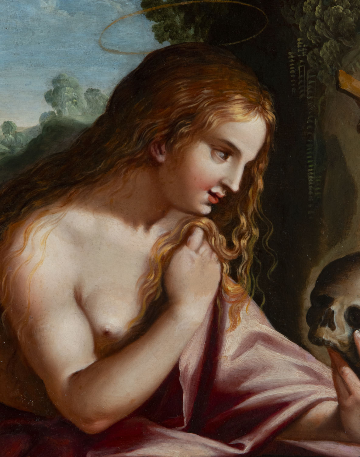 Mary Magdalene in oil on copper. Mannerist Master of Northern Italy from the 16th century to the beg - Image 3 of 5