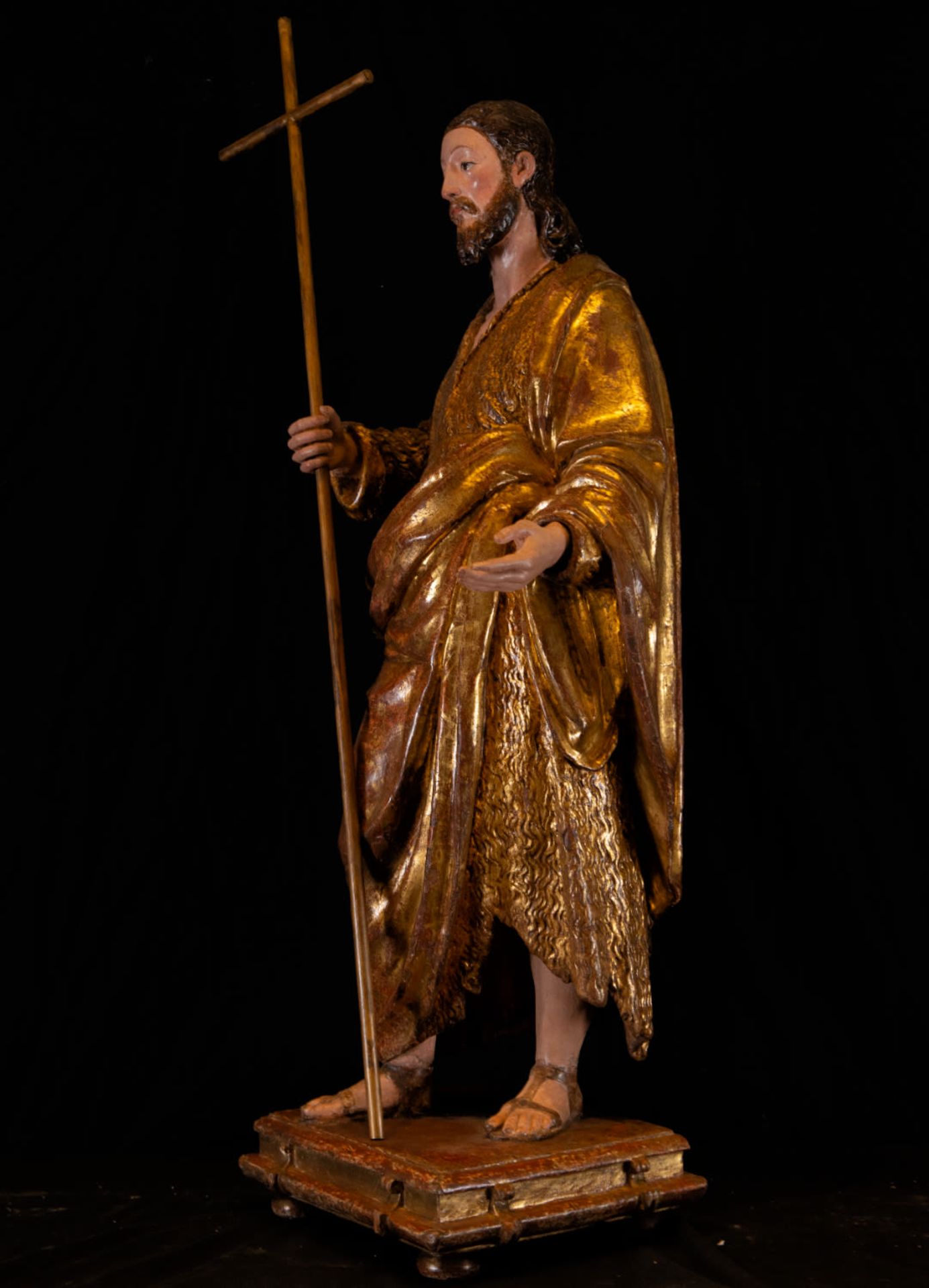 Large sculpture of Saint John the Baptist, Castilian school, 18th century - Image 3 of 5