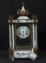 Portico Clock in bronze and Chinese enamels from Canton for export to the European market, 19th cent