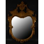 Important George III style mirror in giltwood, 18th - 19th century