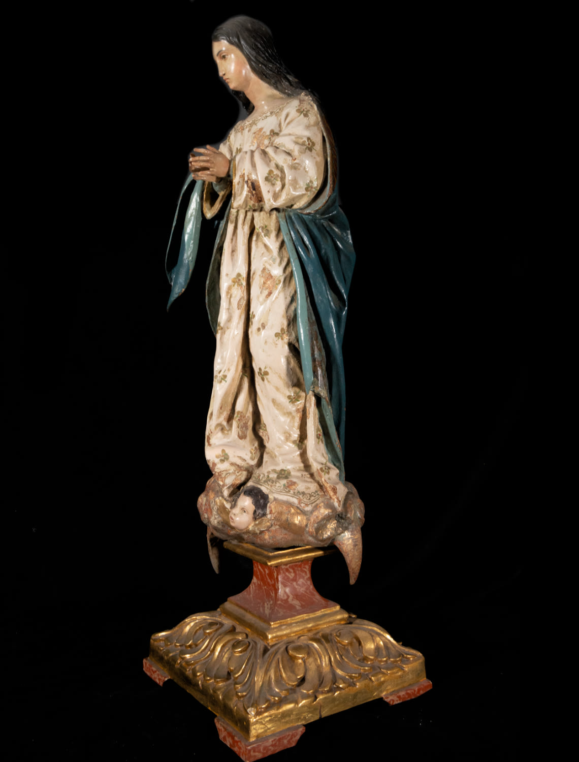 Massive Immaculate Virgin in Gloria Granadina, 18th century. Follower or Circle of Alonso Cano (Gran - Image 4 of 6