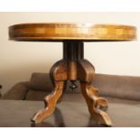 Candlestick or accompanying table in walnut marquetry, French Provençal work, 18th century