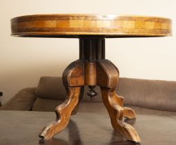 Candlestick or accompanying table in walnut marquetry, French Provençal work, 18th century