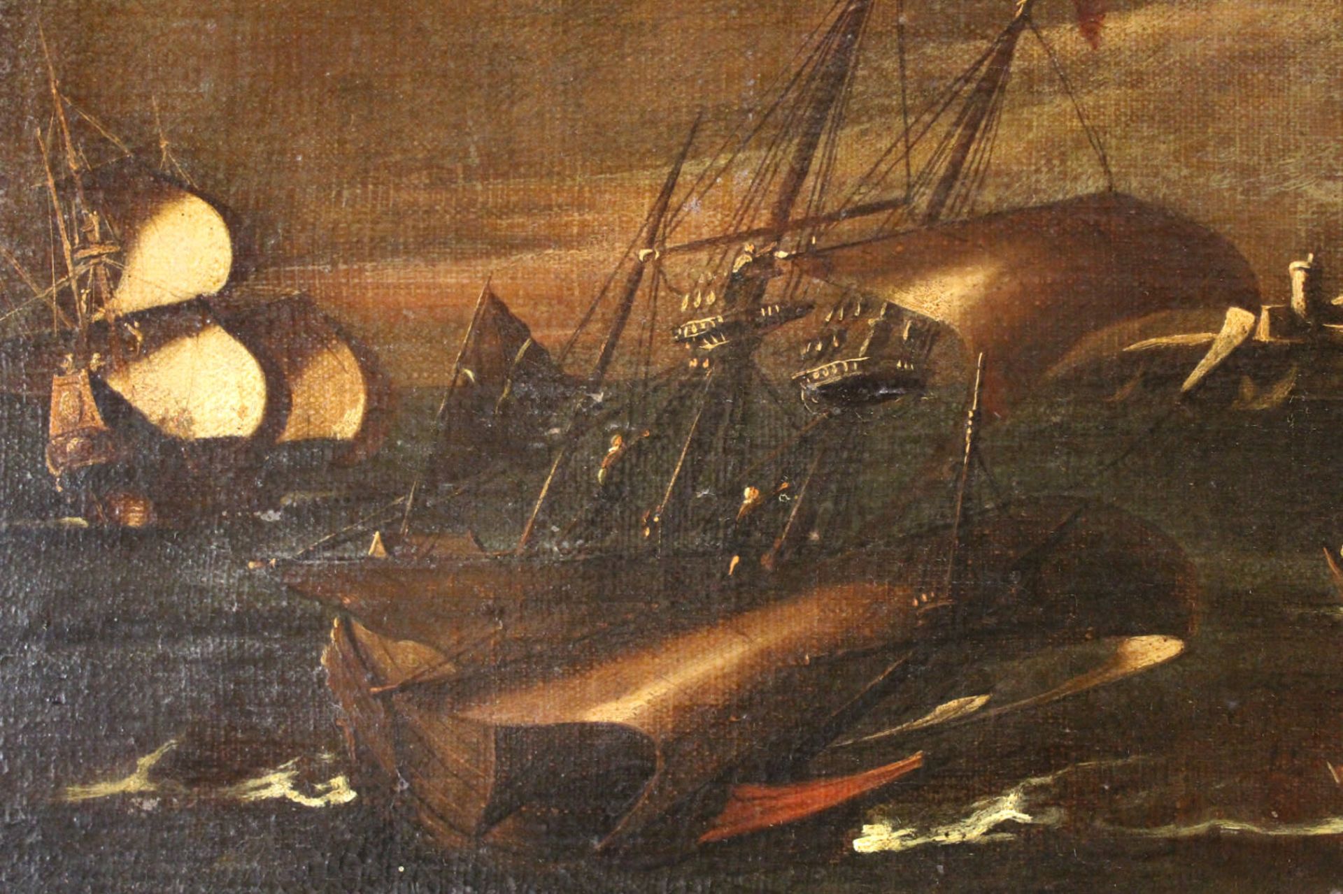 Pair of Large and Decorative Italian Navies, manner of Marco Ricci (Belluno, June 5, 1676 - Venice,  - Image 9 of 14