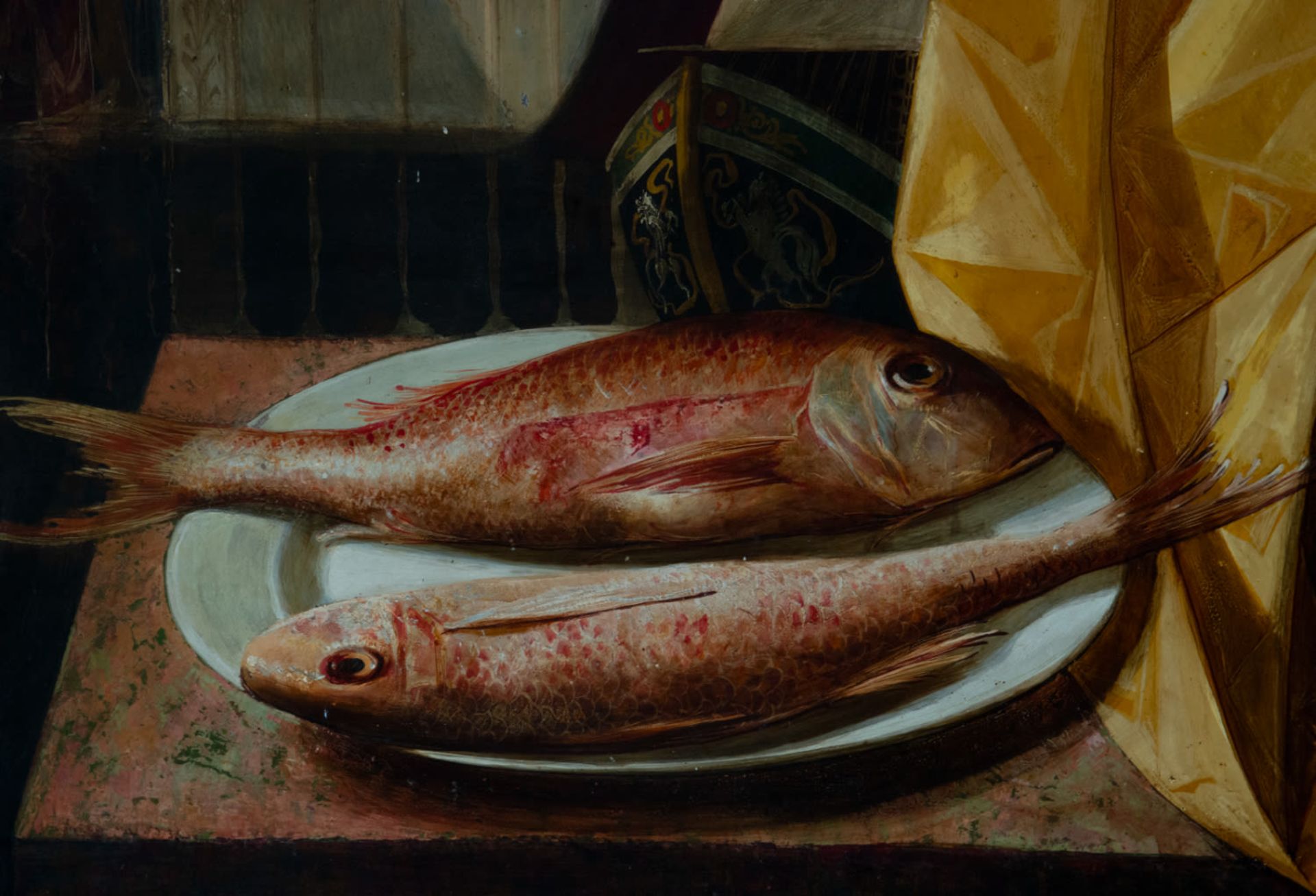 Victoriano Pardo, Still Life of Fish in Venice Madrid (Spain, 1918 - 1999), oil on canvas - Bild 6 aus 10