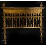 Bed headboard in gilded wood, baroque work from the South of Portugal or colonial from the 18th cent