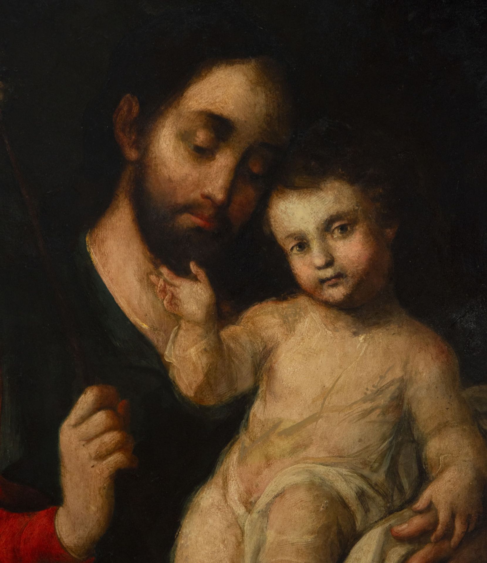 Saint Joseph with Child in large oil on copper - Circle of Nicolás and Juan Correa (active in the Vi - Image 3 of 7