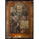 Greek Orthodox Icon with Saint Paul from the 19th century, oil on panel