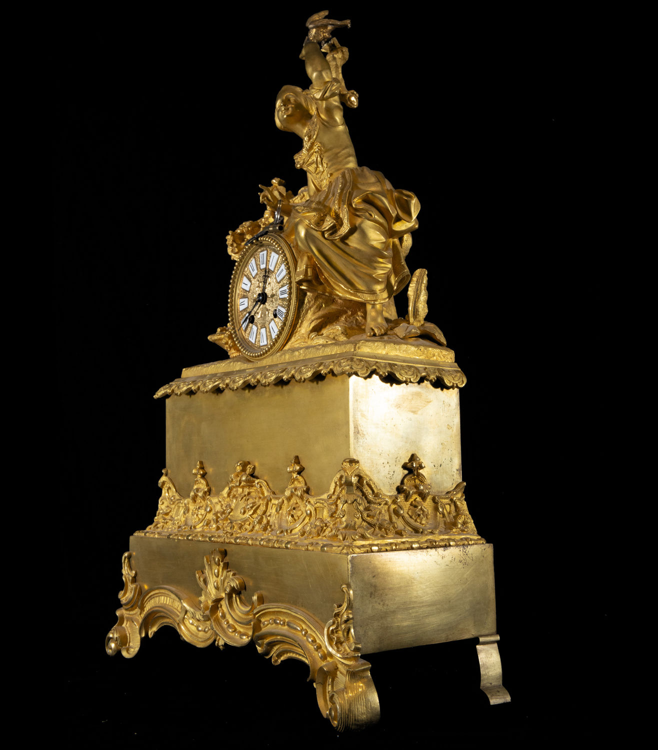 Elegant Charles X gilt bronze table clock, 19th century French - Image 4 of 9