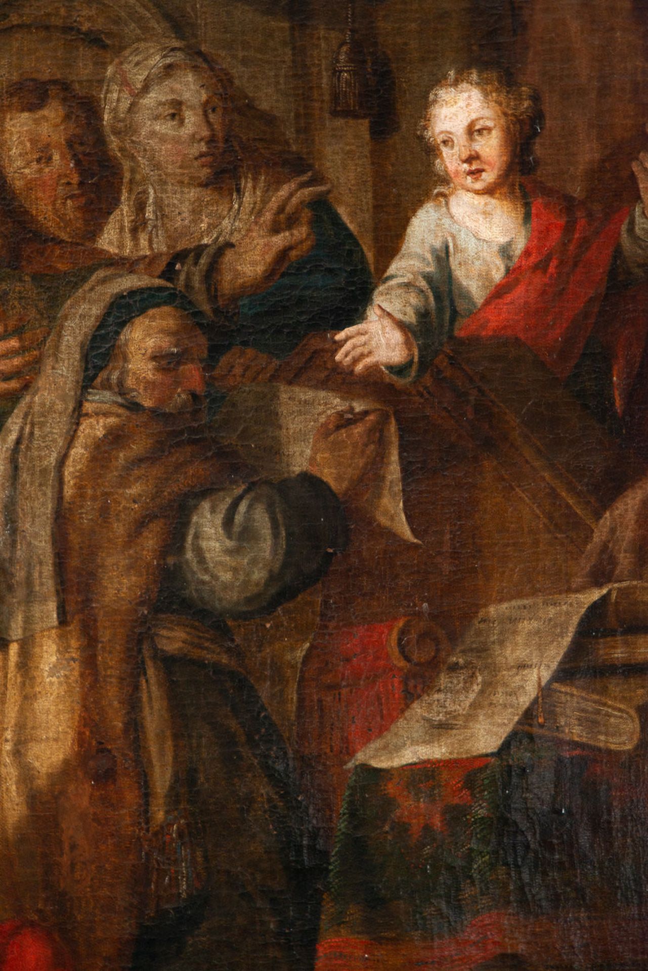 Jesus preaching to the Rabbis in the Temple, 17th century Flemish school - Bild 5 aus 8