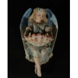 Blessing box in German porcelain with visiting angel, 19th - 20th century