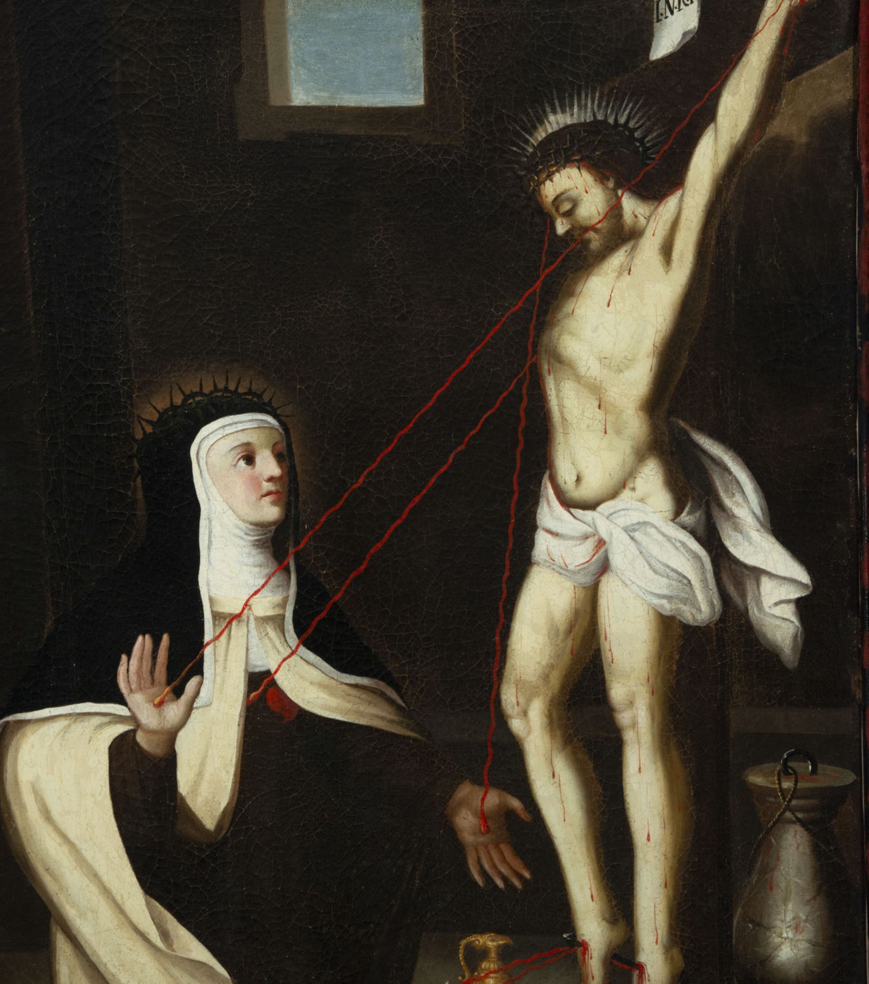 Saint Teresa Receiving the Stigmata of Christ, colonial work, Mexico, New Spain school of the 17th c - Image 2 of 5