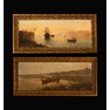 Pair of forest views on panel, signed, European post-impressionist school, 19th - 20th century