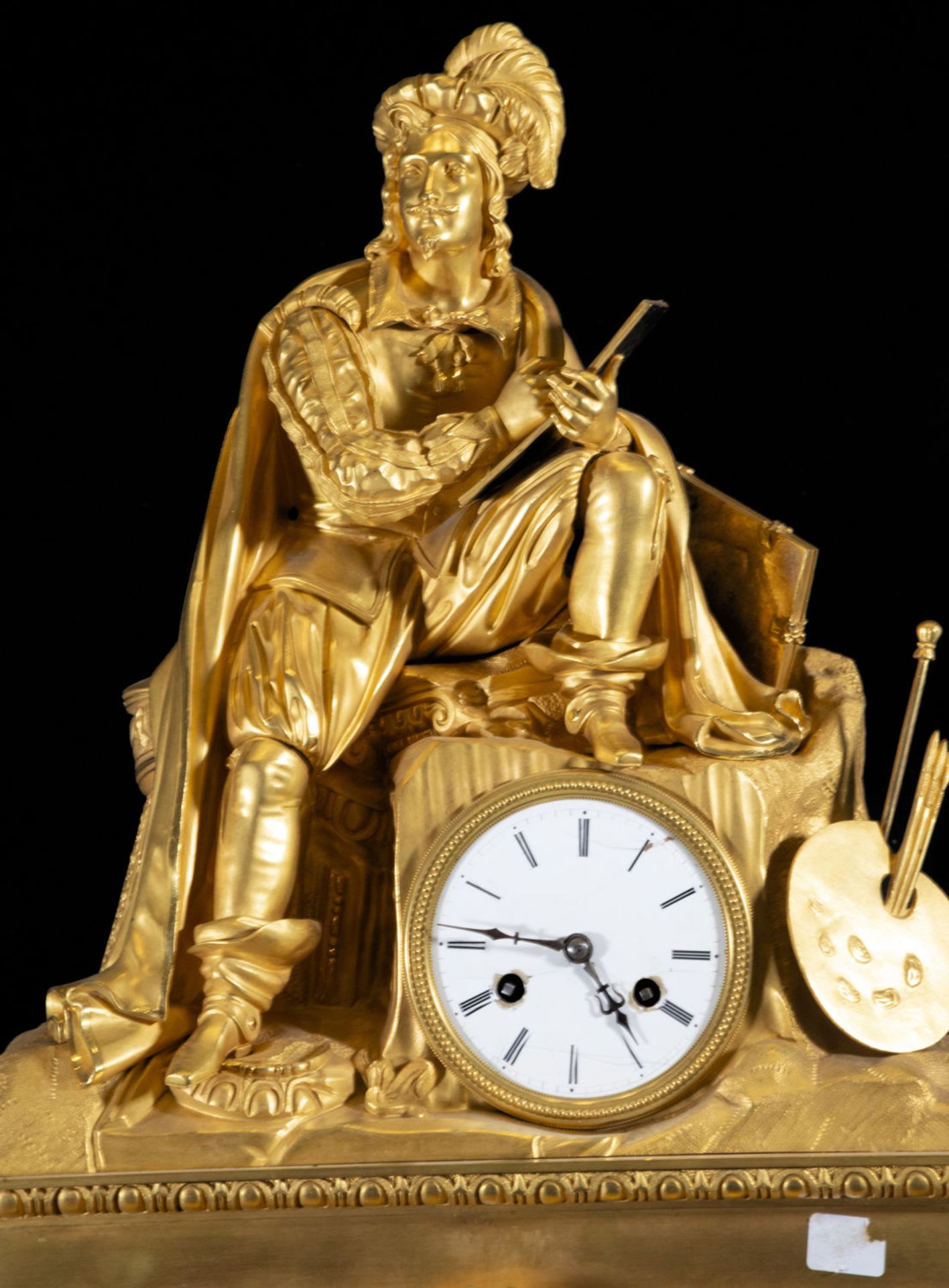 Large Empire table clock with the motif of Michelangelo Buonarroti, 19th century French school - Image 2 of 8