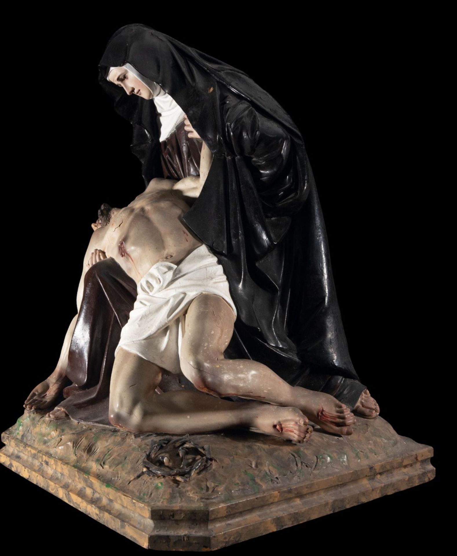 Large Pieta, early 19th century, Murcian school of Salzillo, Francisco (Murcia, May 12, 1707-ibid, M - Bild 5 aus 7