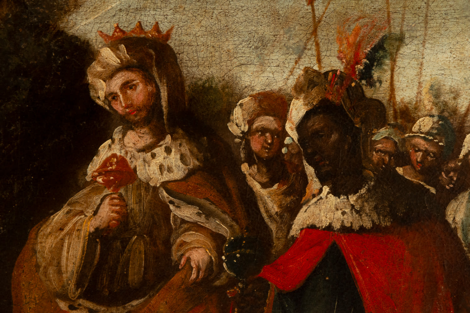 Adoration of the Three Wise Men, 18th century Andalusian school, with baroque period frame - Image 6 of 7