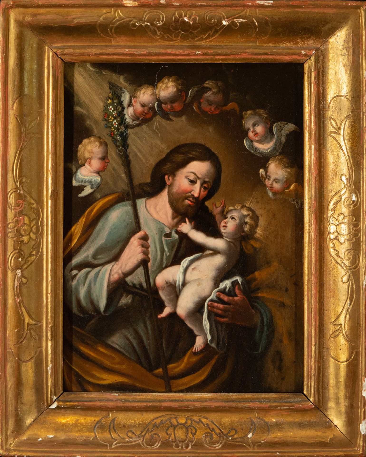 Saint Joseph with the Child, 18th century colonial school