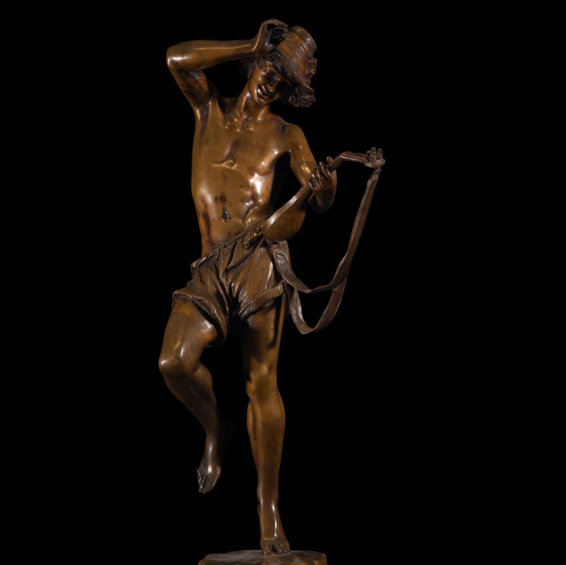 Pair of bronzes of a musician and dancer signed by Albert-Ernest Carrier Belleuse, 19th century - Image 8 of 14