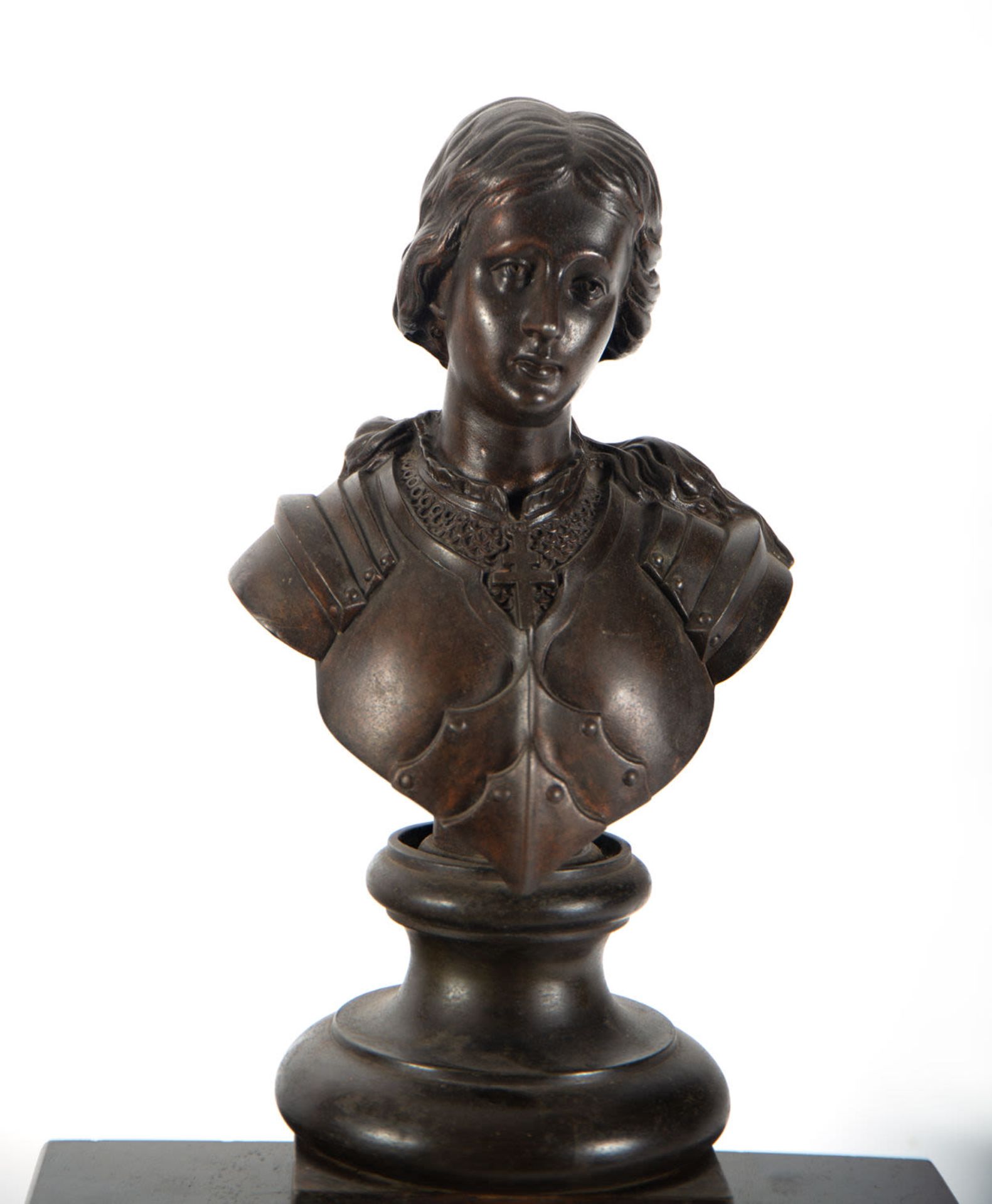 Mantel Clock with Bust of Joan of Arc, 19th Century - Image 3 of 6