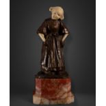 Chryselephantine sculpture from the late 19th century, France, signed Louis Barthelemy, French schoo