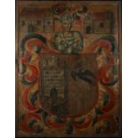 Marquisate of Casa Estrada, noble shield of the Casa Estrada painted on canvas, Asturias, 17th centu