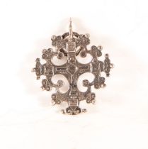 Plateresque style cross in solid silver, Castile, Salamanca or Madrid