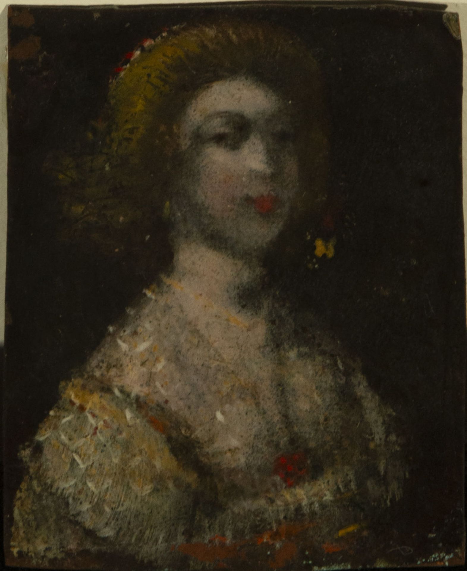 Noble Lady in oil on copper from the 17th century