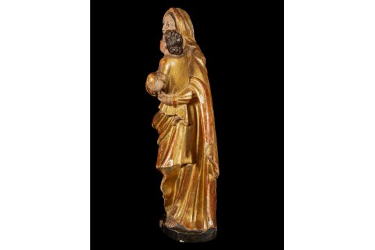 Madonna and Child, Rhineland, German Baroque school, gilded wood, 17th century, 42 x 15 x 9 cm - Bild 4 aus 6